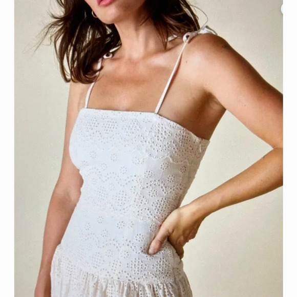 St Roche Benedict Removable Straps Eyelet Detail Dress Vanilla 2 - Picture 5 of 15
